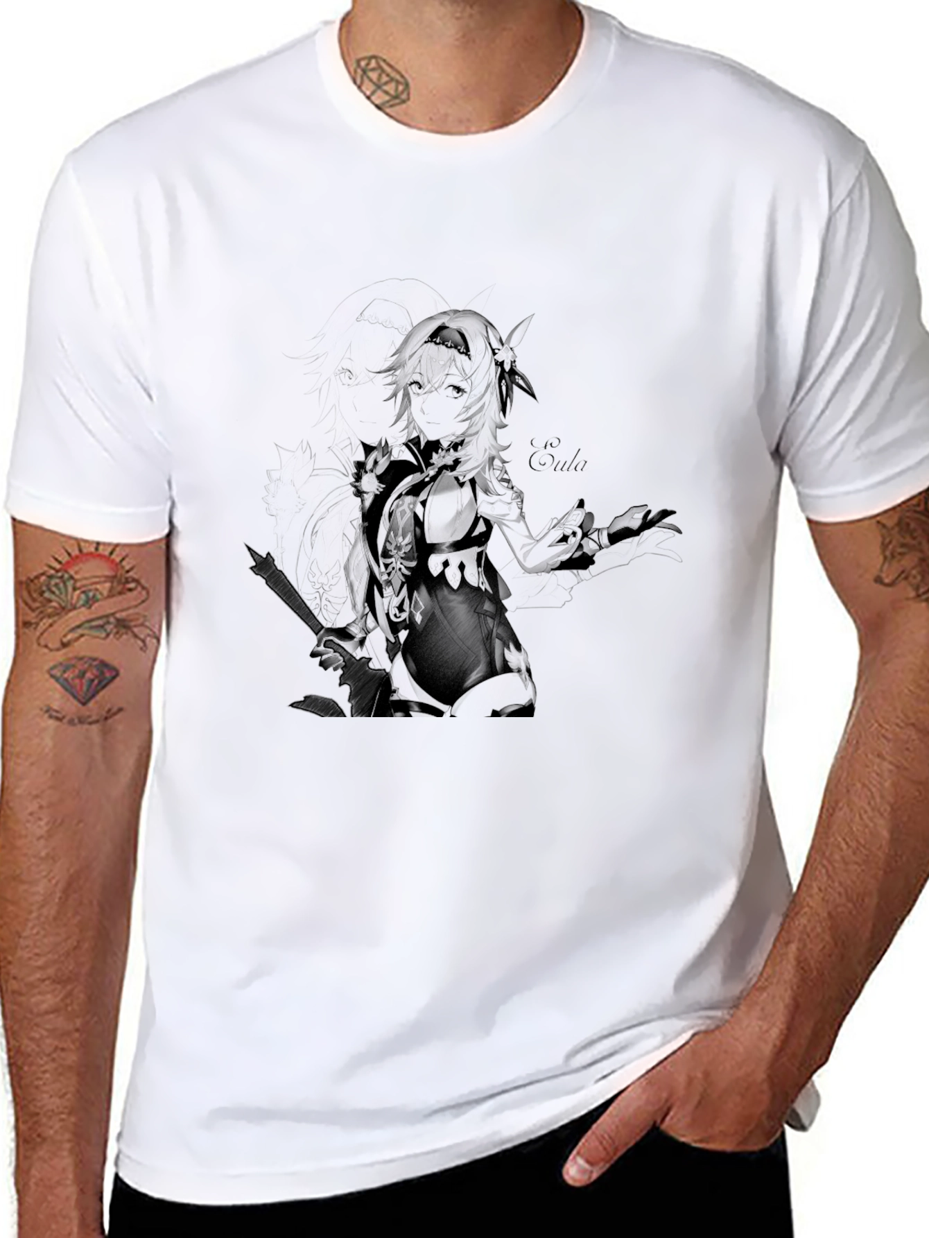 Eula Genshin Impact Black Graphic Tee