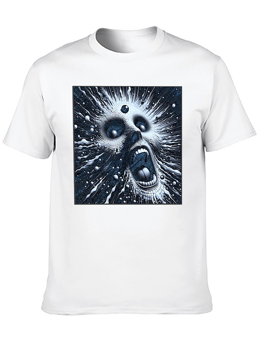 Abstract Screaming Face Black T-Shirt