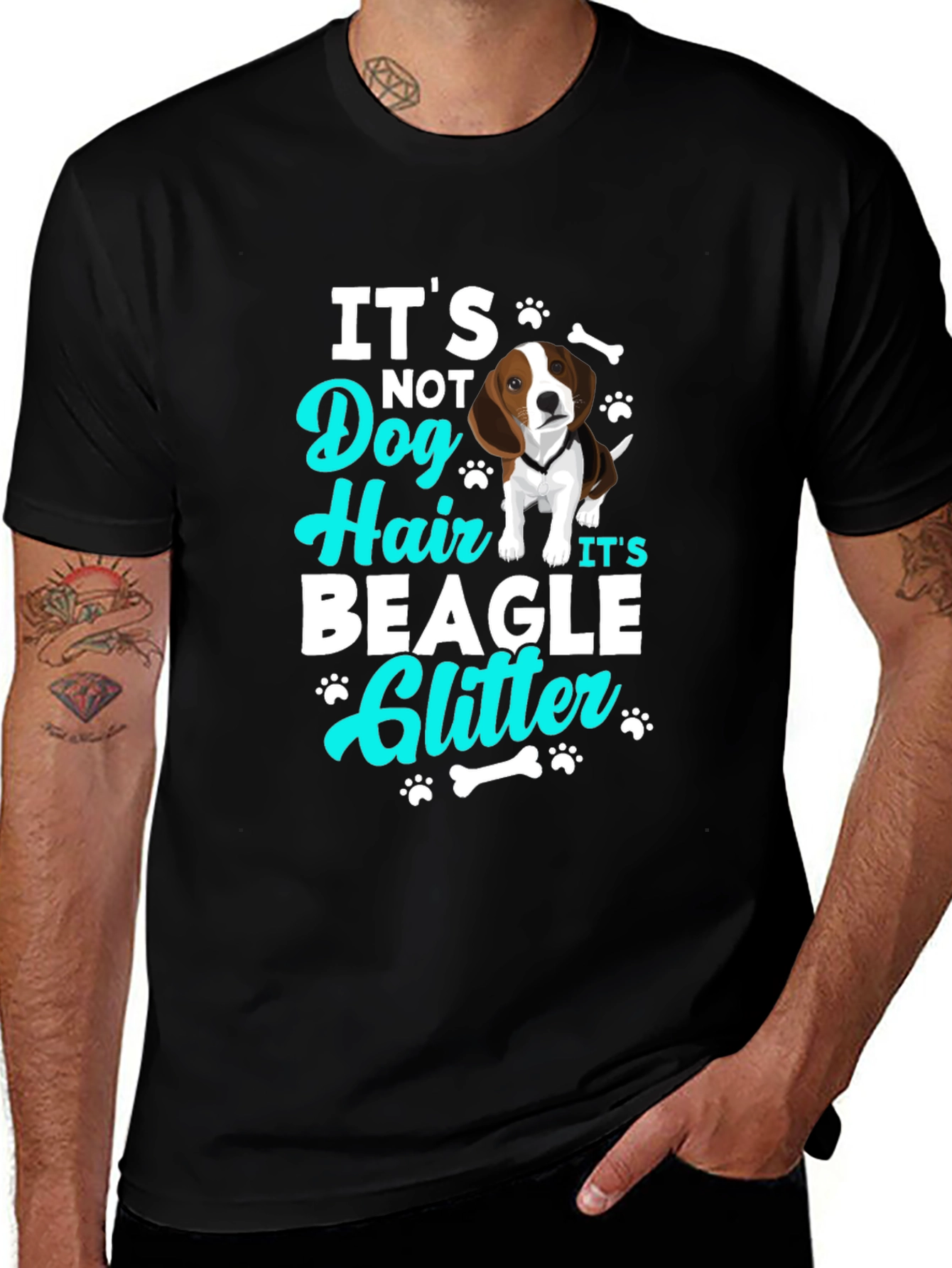 Its Not Dog Hair Its Beagle Glitter T-Shirt