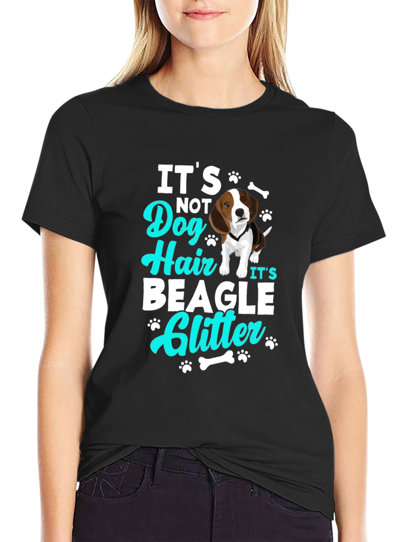 Its Not Dog Hair Its Beagle Glitter T-Shirt