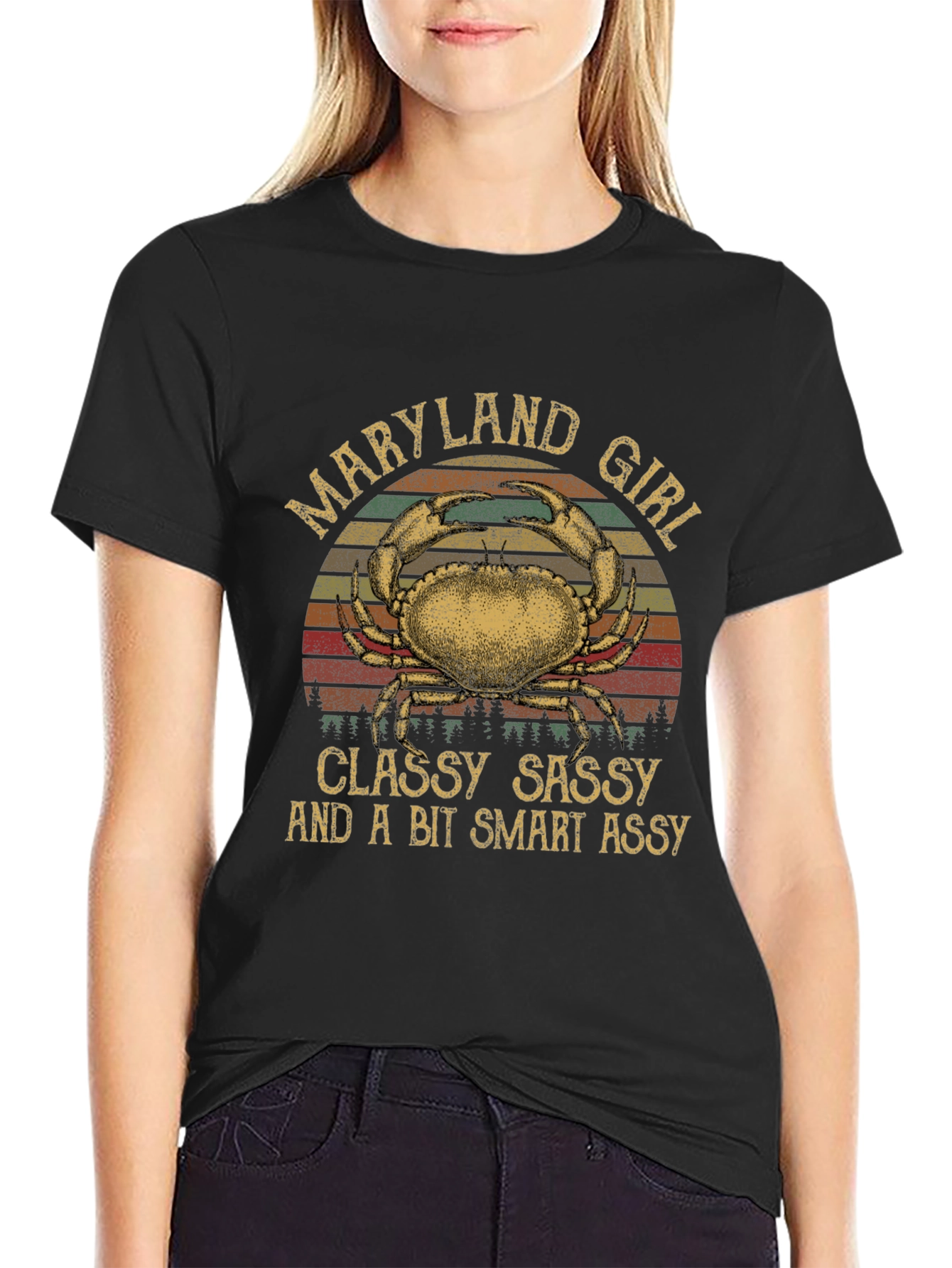 Maryland Girl Crab Graphic T-Shirt