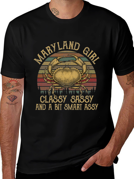 Maryland Girl Crab Graphic T-Shirt