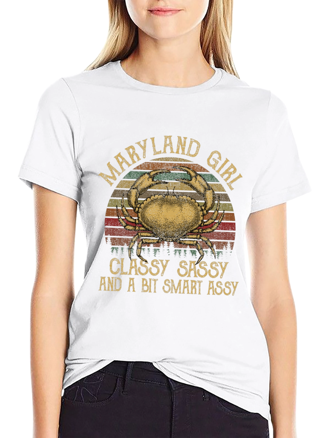 Maryland Girl Crab Graphic T-Shirt