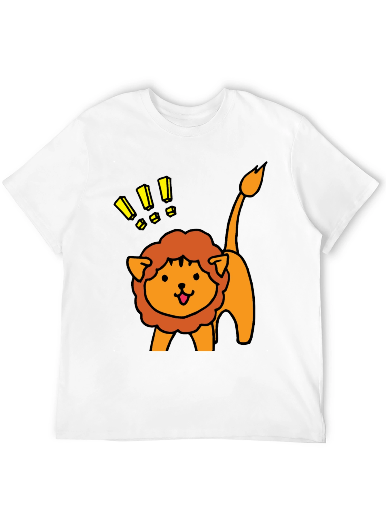 Cute Lion Graphic Tee - Black Cotton T-Shirt