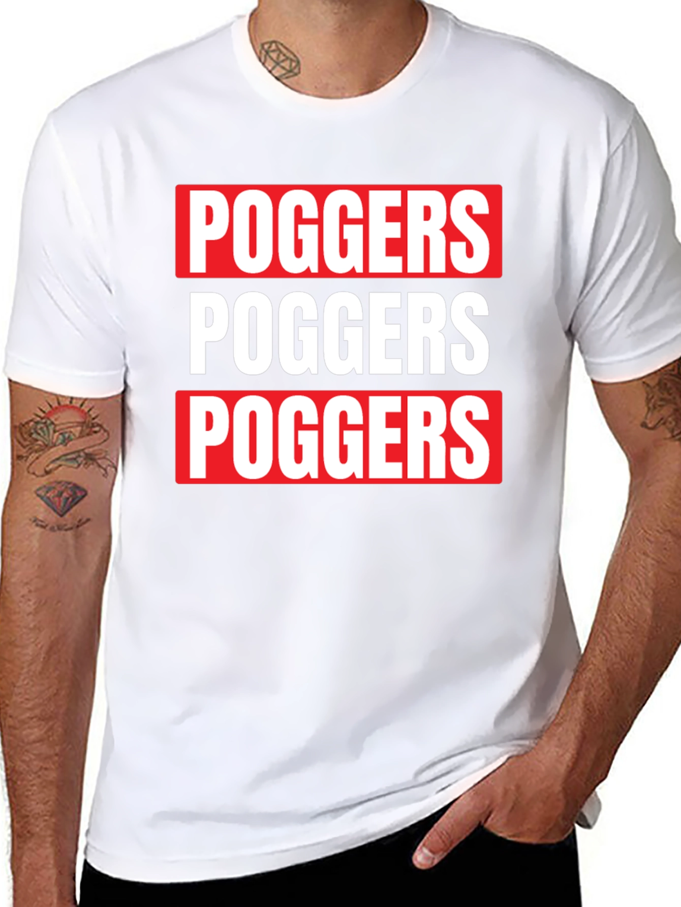 Poggers Graphic Tee - Black Cotton Blend