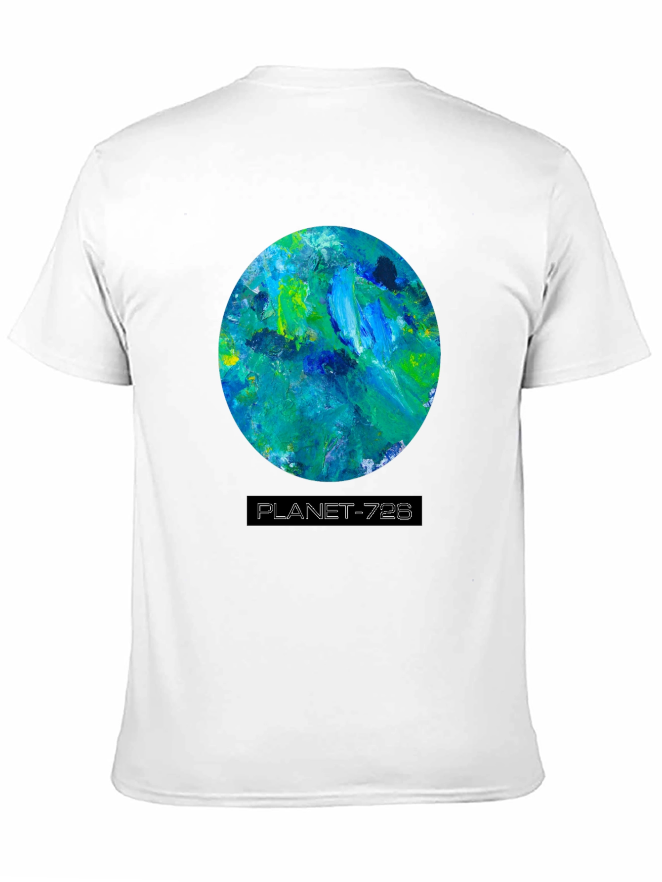 Planet 728 Black Graphic Tee - Artistic Earth Design