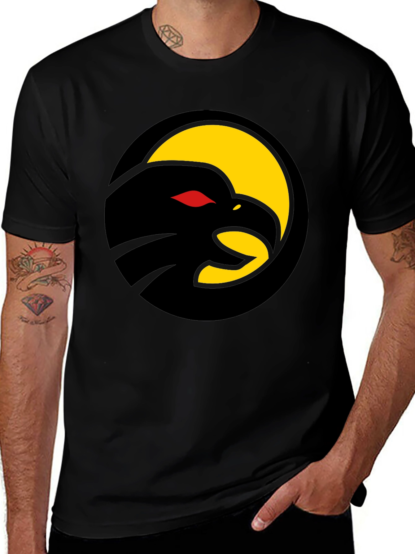 Black Eagle Graphic Tee - Cool Bird Design