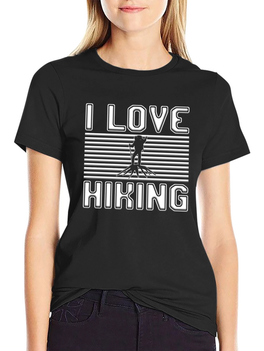 I Love Hiking T-Shirt - Black Graphic Tee for Outdoor Adventures