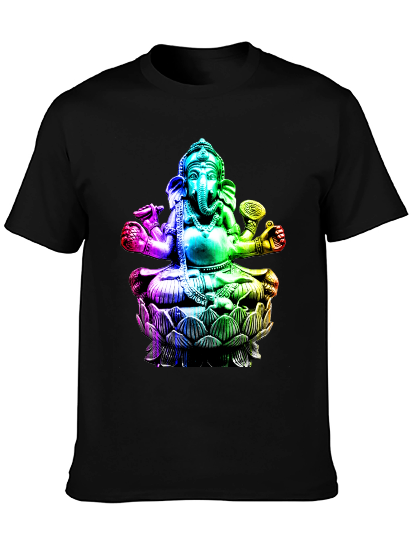 Rainbow Ganesha Graphic Print T-Shirt