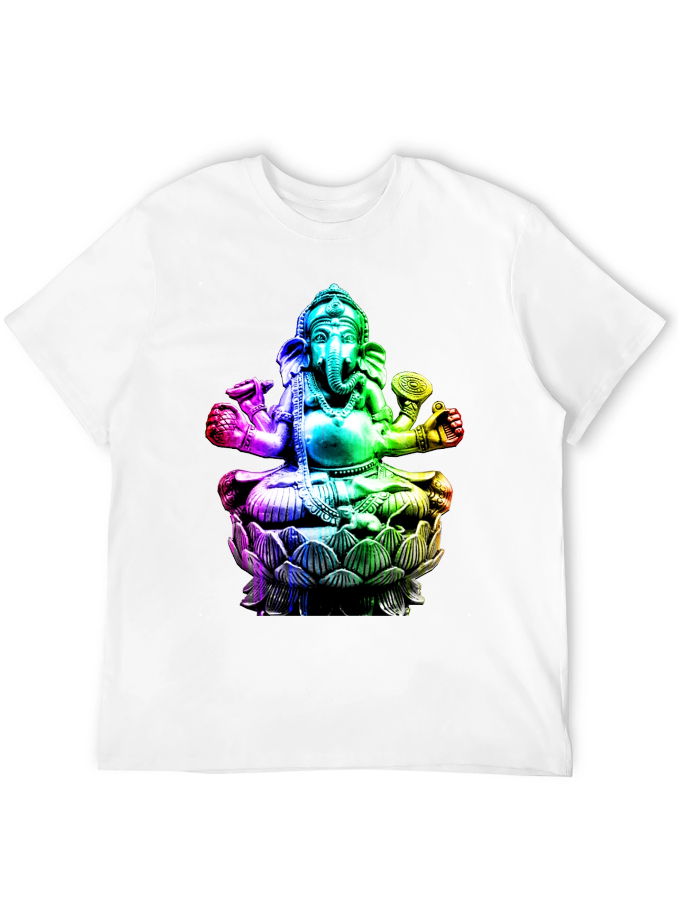 Rainbow Ganesha Graphic Print T-Shirt