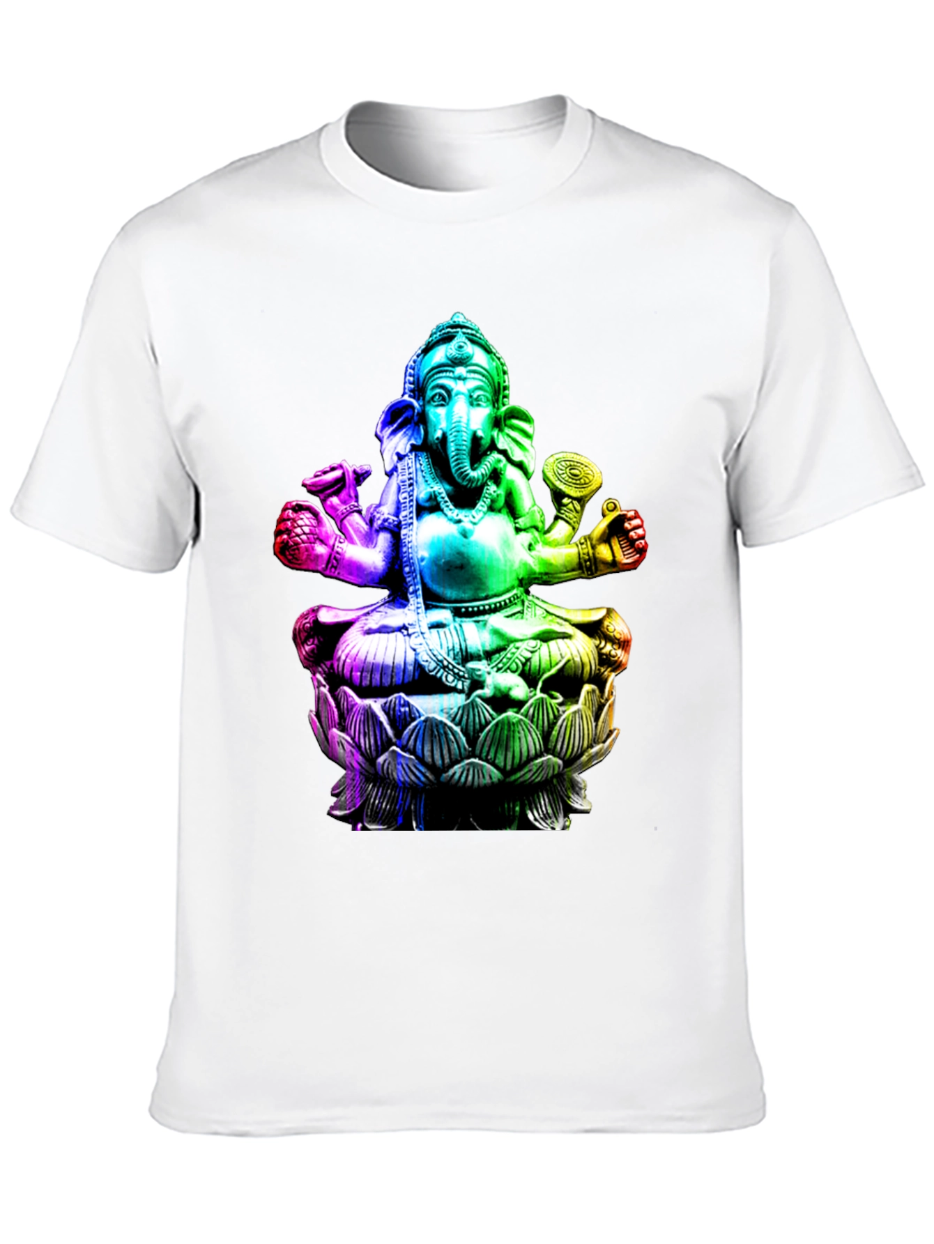 Rainbow Ganesha Graphic Print T-Shirt