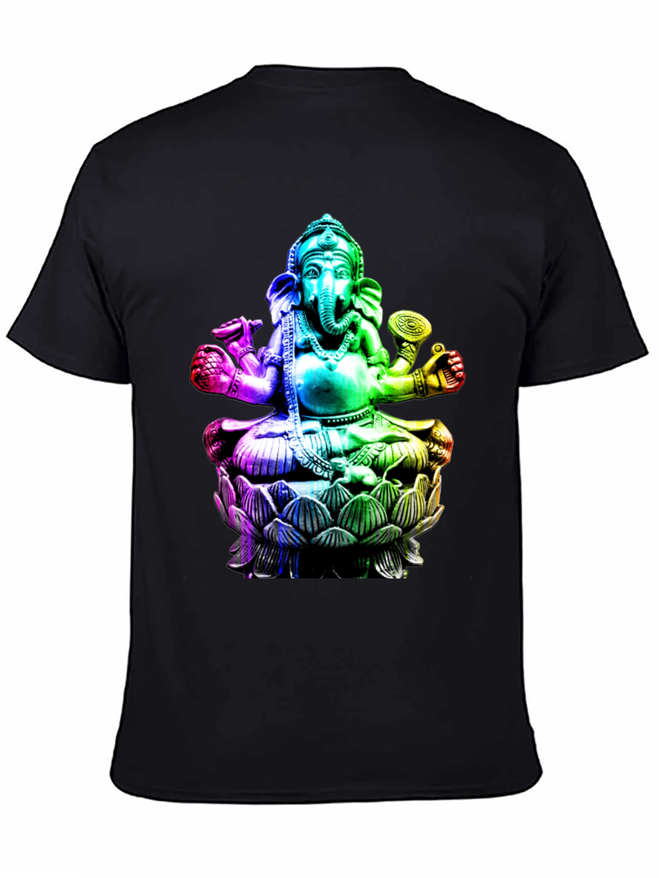 Rainbow Ganesha Graphic Print T-Shirt