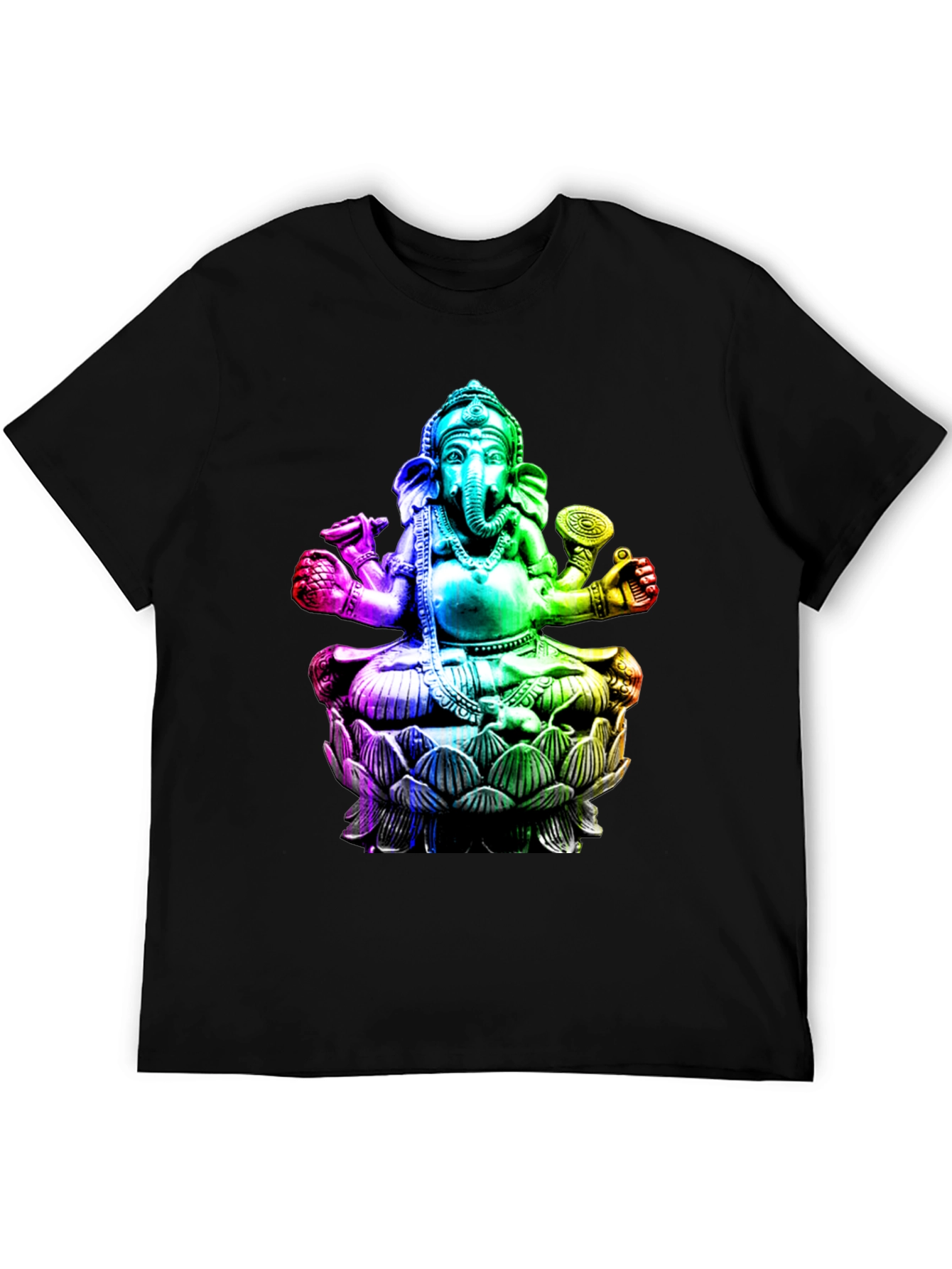 Rainbow Ganesha Graphic Print T-Shirt