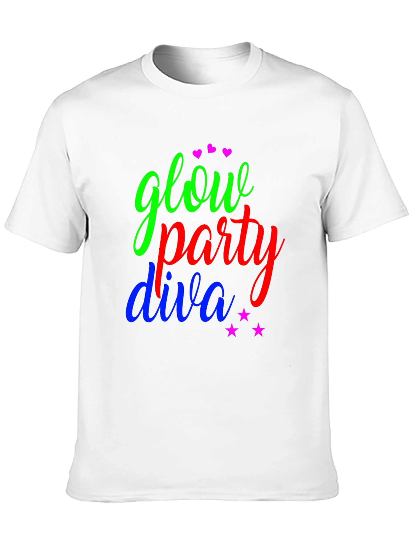 Glow Party Diva T-Shirt - Fun Neon Design