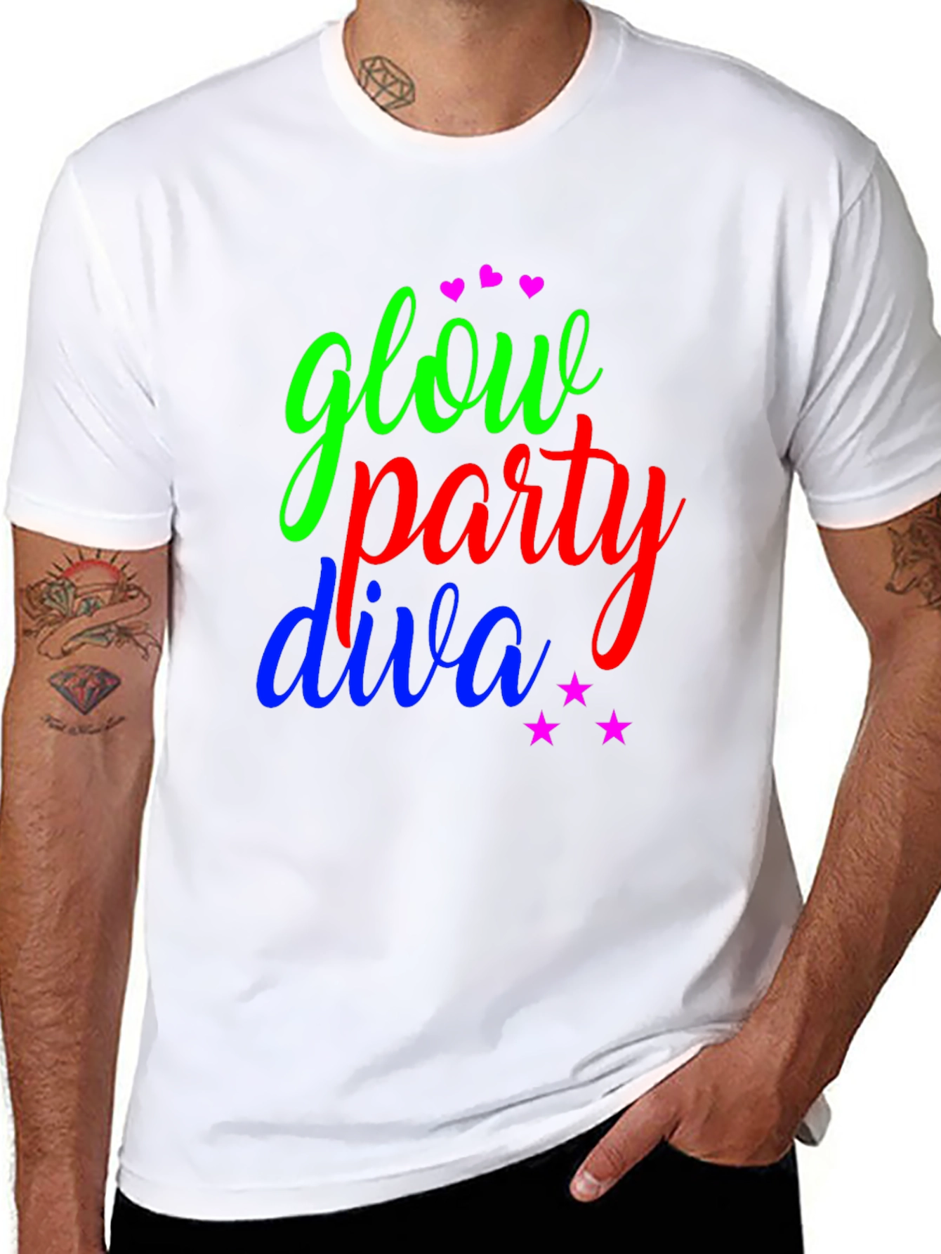Glow Party Diva T-Shirt - Fun Neon Design