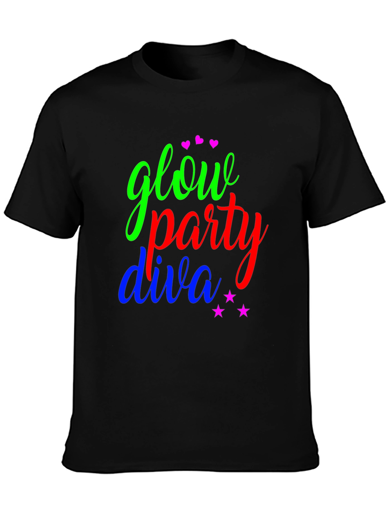 Glow Party Diva T-Shirt - Fun Neon Design
