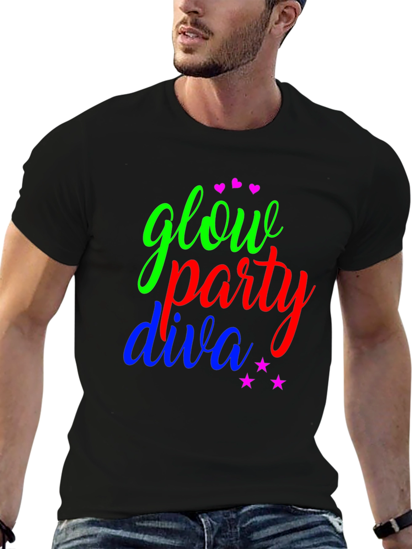 Glow Party Diva T-Shirt - Fun Neon Design