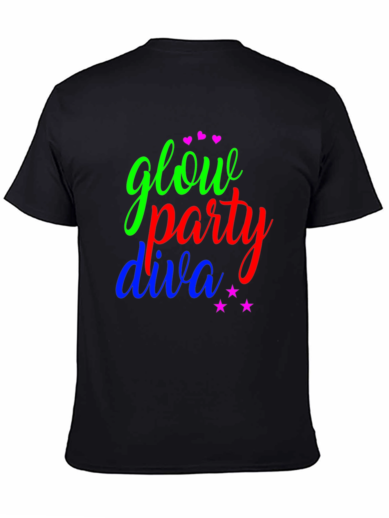Glow Party Diva T-Shirt - Fun Neon Design
