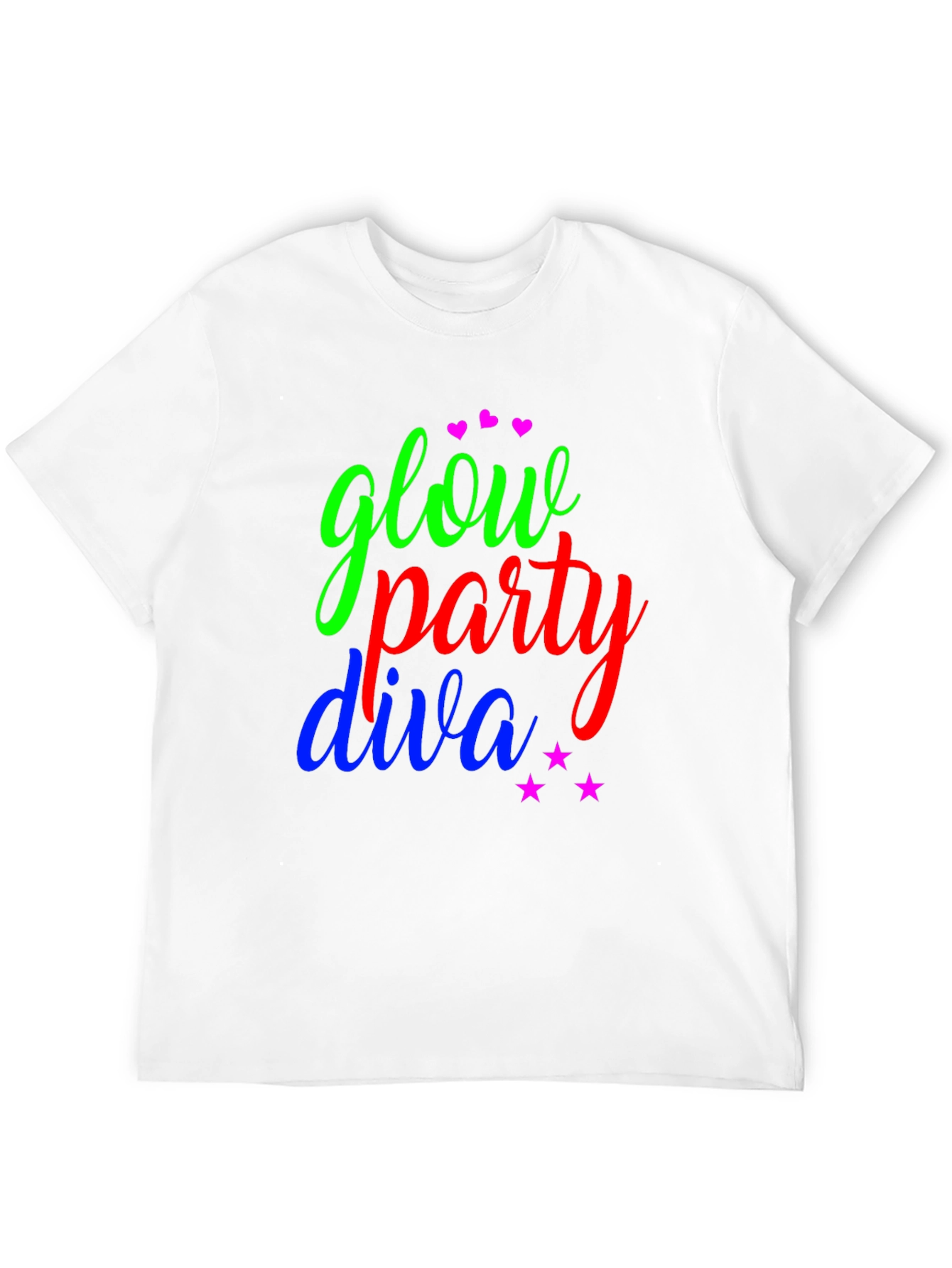 Glow Party Diva T-Shirt - Fun Neon Design