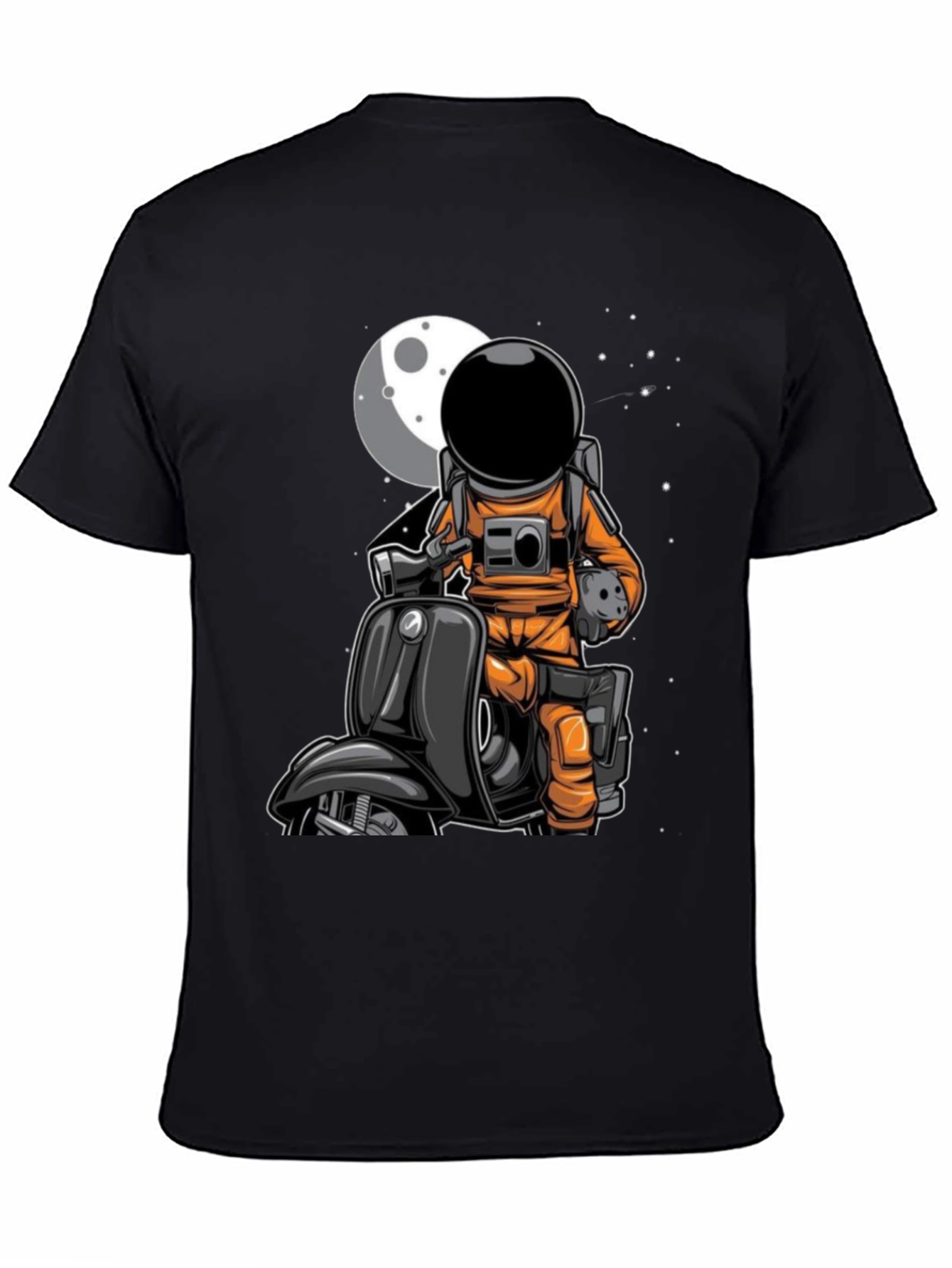 Astronaut on Scooter Graphic Tee - Space Rider T-Shirt