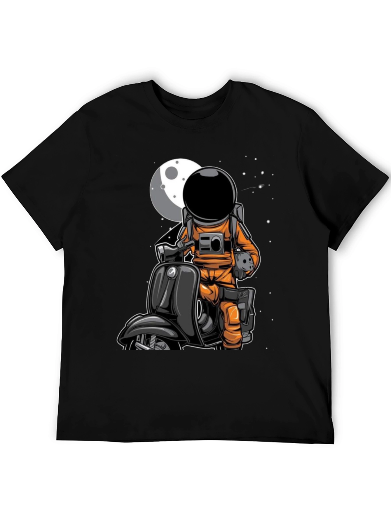 Astronaut on Scooter Graphic Tee - Space Rider T-Shirt