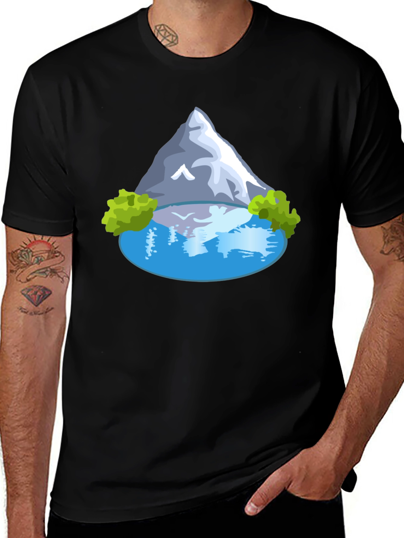 Mountain Lake Graphic T-Shirt - Mens Casual Tee