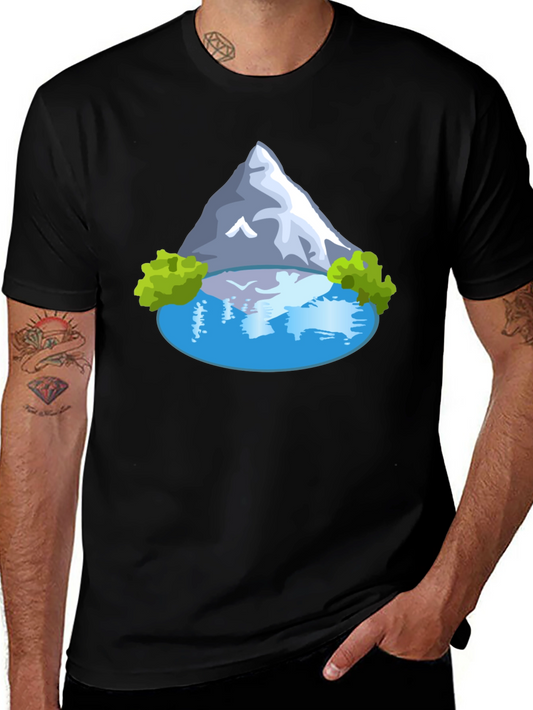 Mountain Lake Graphic T-Shirt - Mens Casual Tee