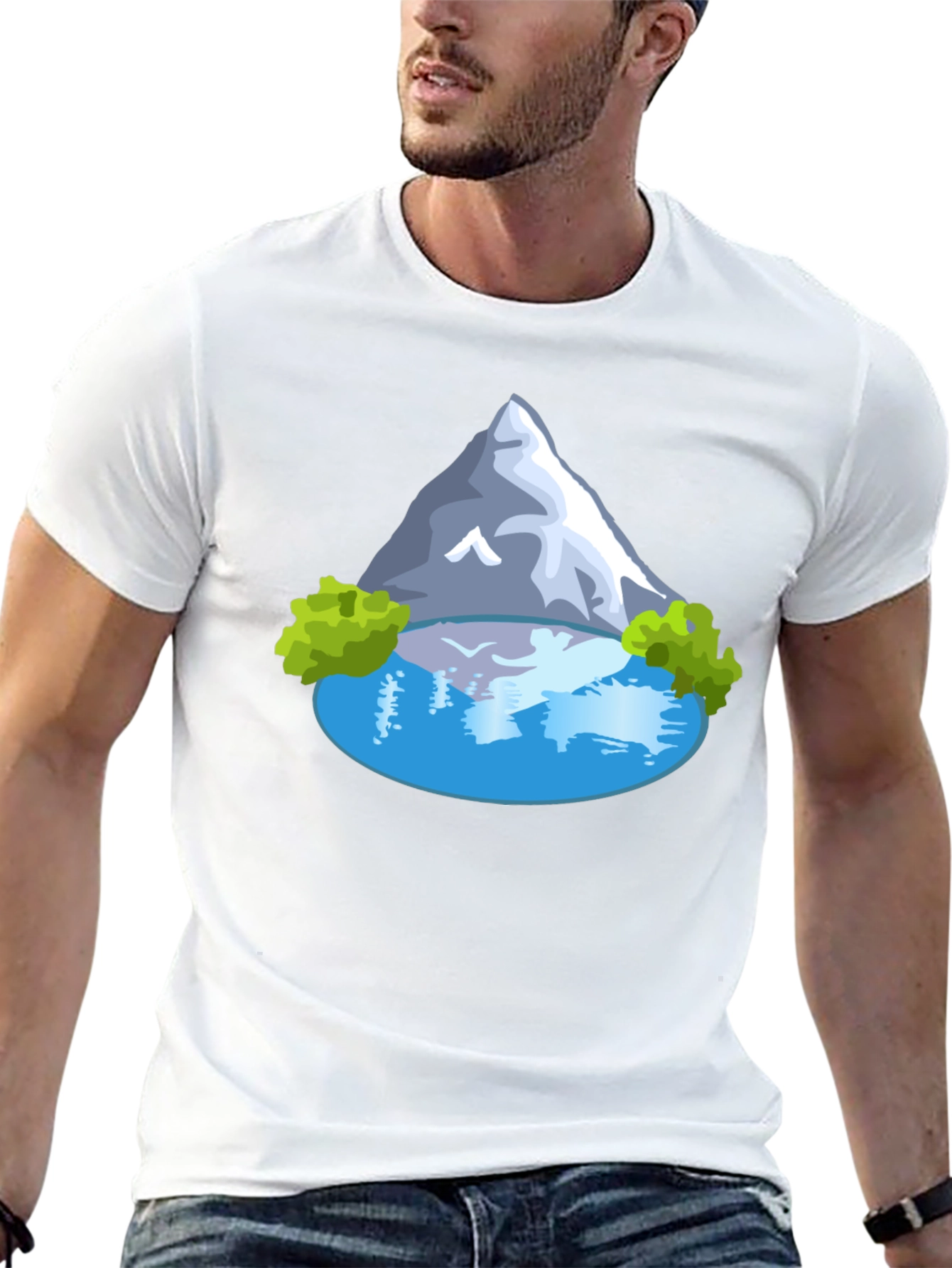 Mountain Lake Graphic T-Shirt - Mens Casual Tee