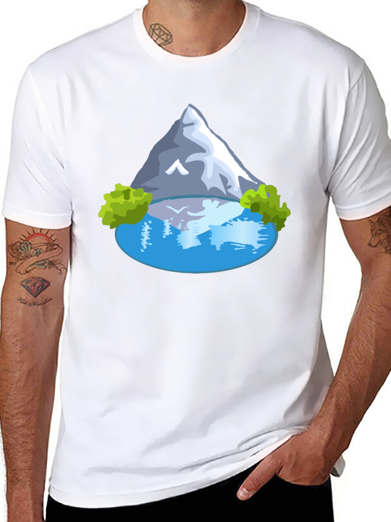Mountain Lake Graphic T-Shirt - Mens Casual Tee