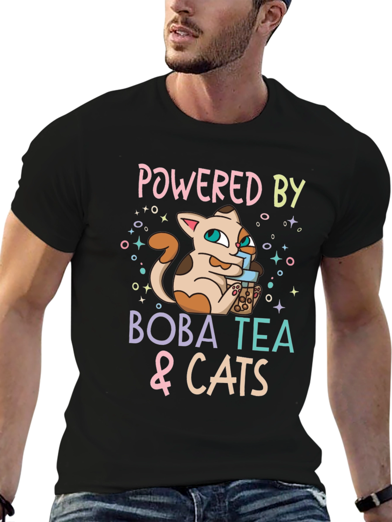 Powered By Boba Tea & Cats T-Shirt