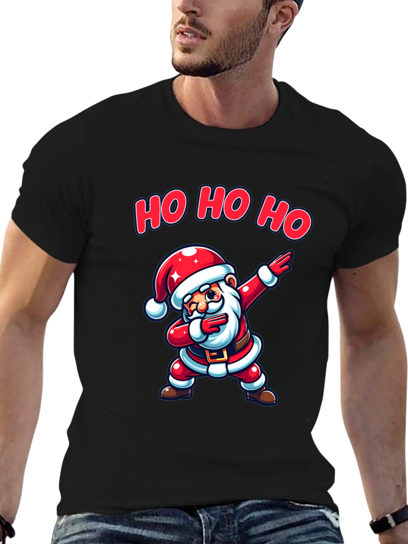 Dabbing Santa Black T-Shirt
