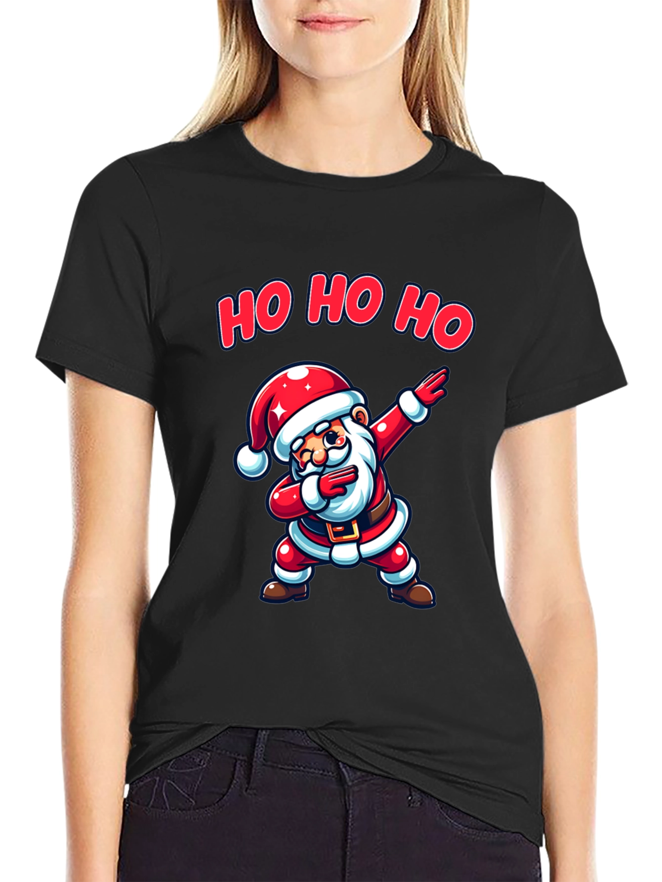 Dabbing Santa Black T-Shirt