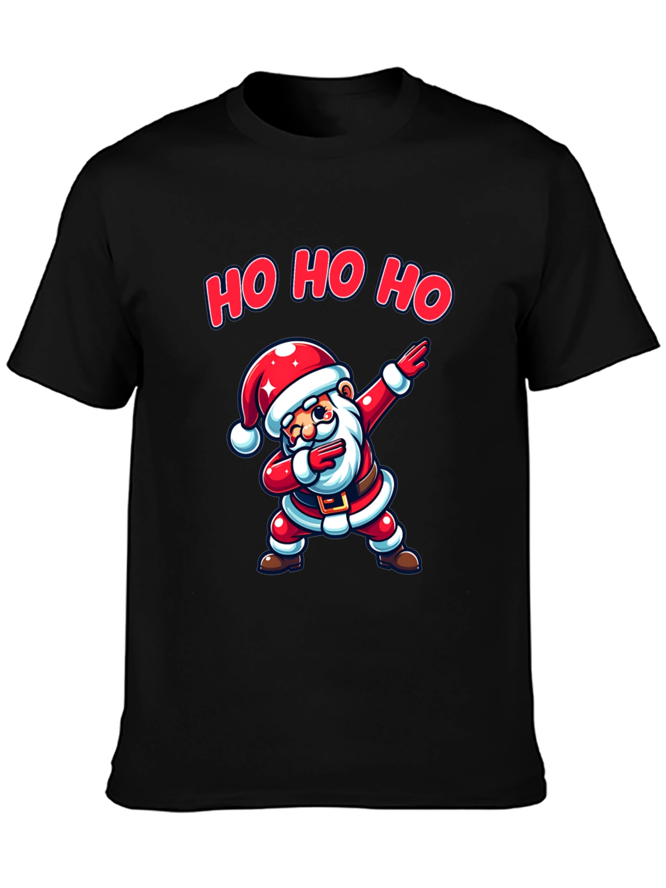 Dabbing Santa Black T-Shirt