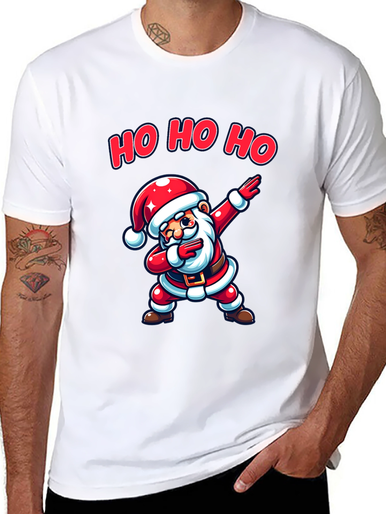 Dabbing Santa Black T-Shirt