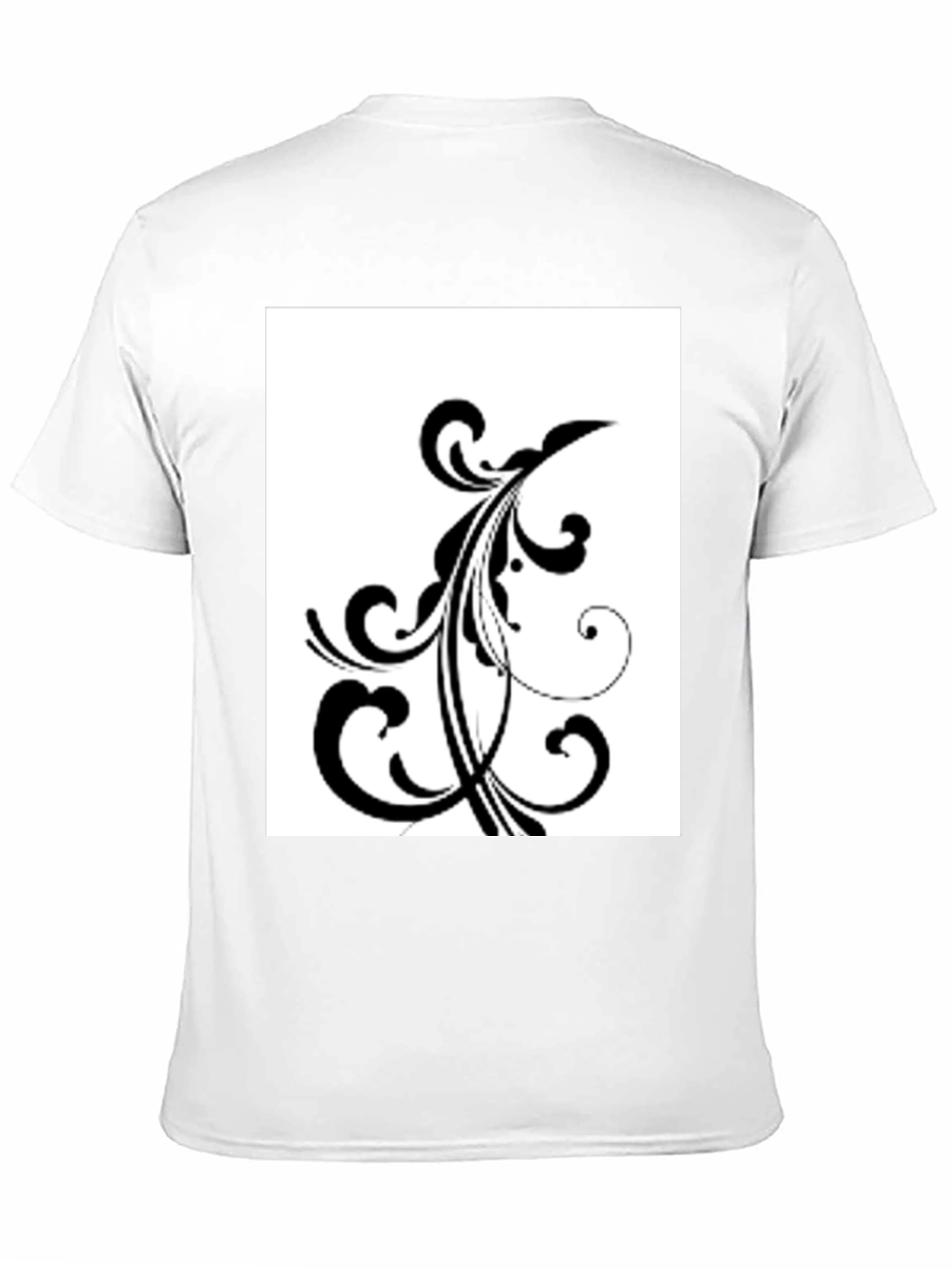 Black T-Shirt with Floral Design