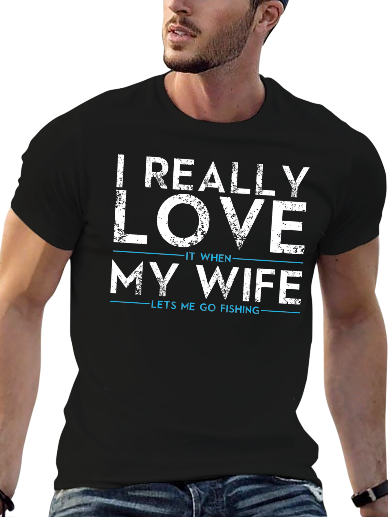 Funny Fishing T-Shirt: I Really Love My Wife