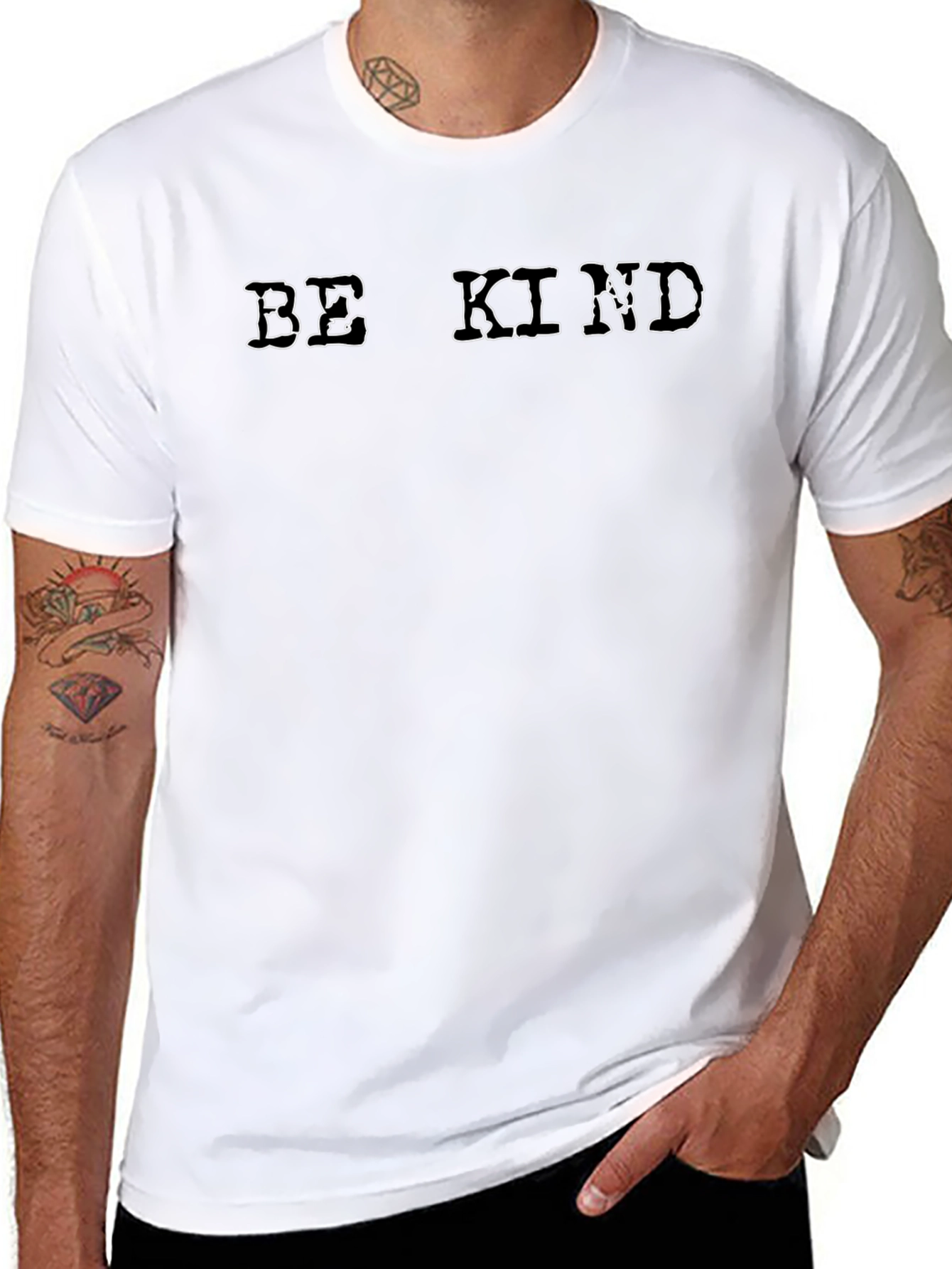 Be Kind Graphic Tee - Black Cotton T-Shirt