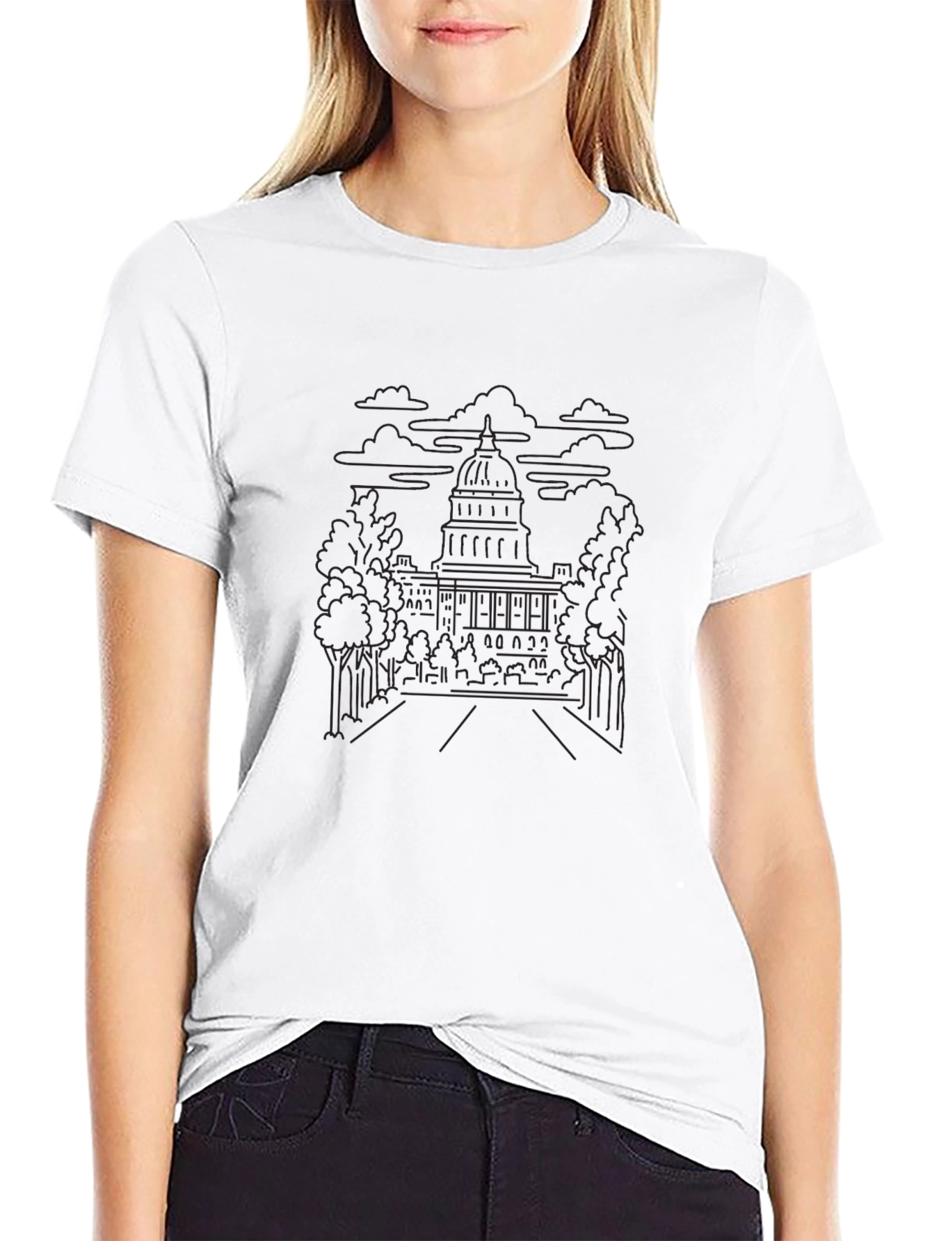 Capitol Sketch Black T-Shirt