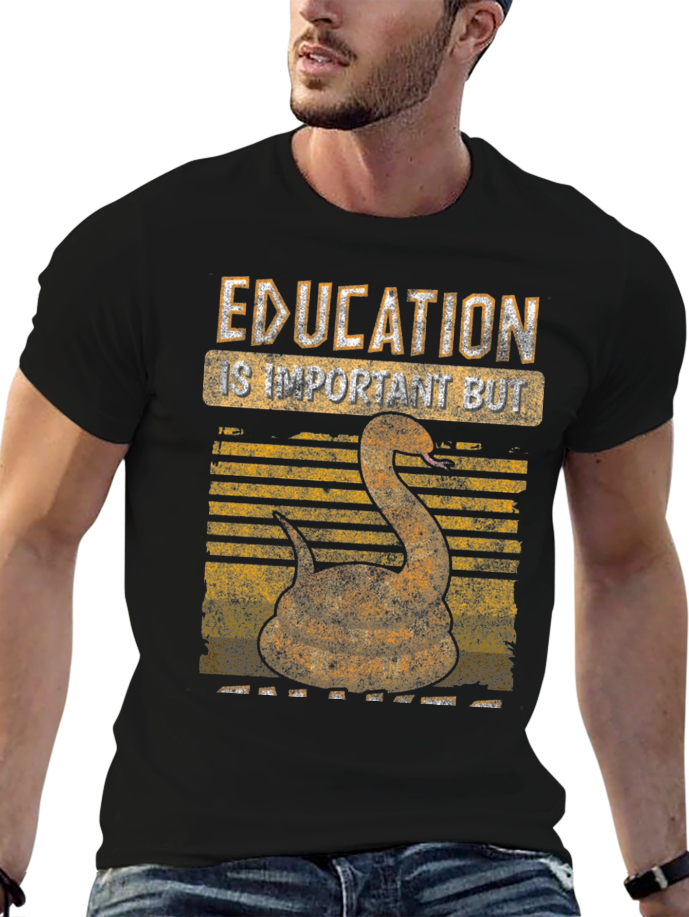 Education is Important But Snake T-Shirt