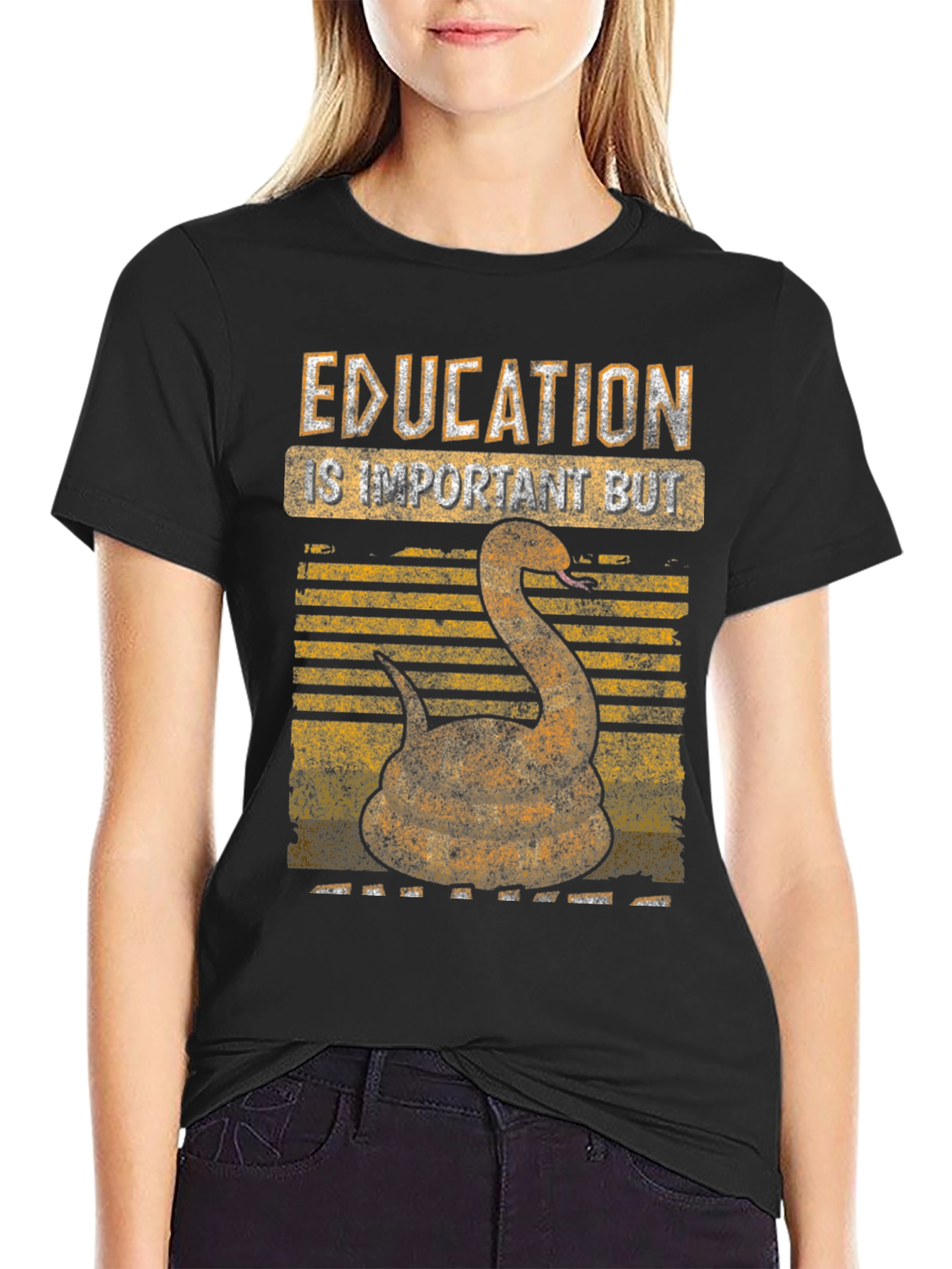 Education is Important But Snake T-Shirt