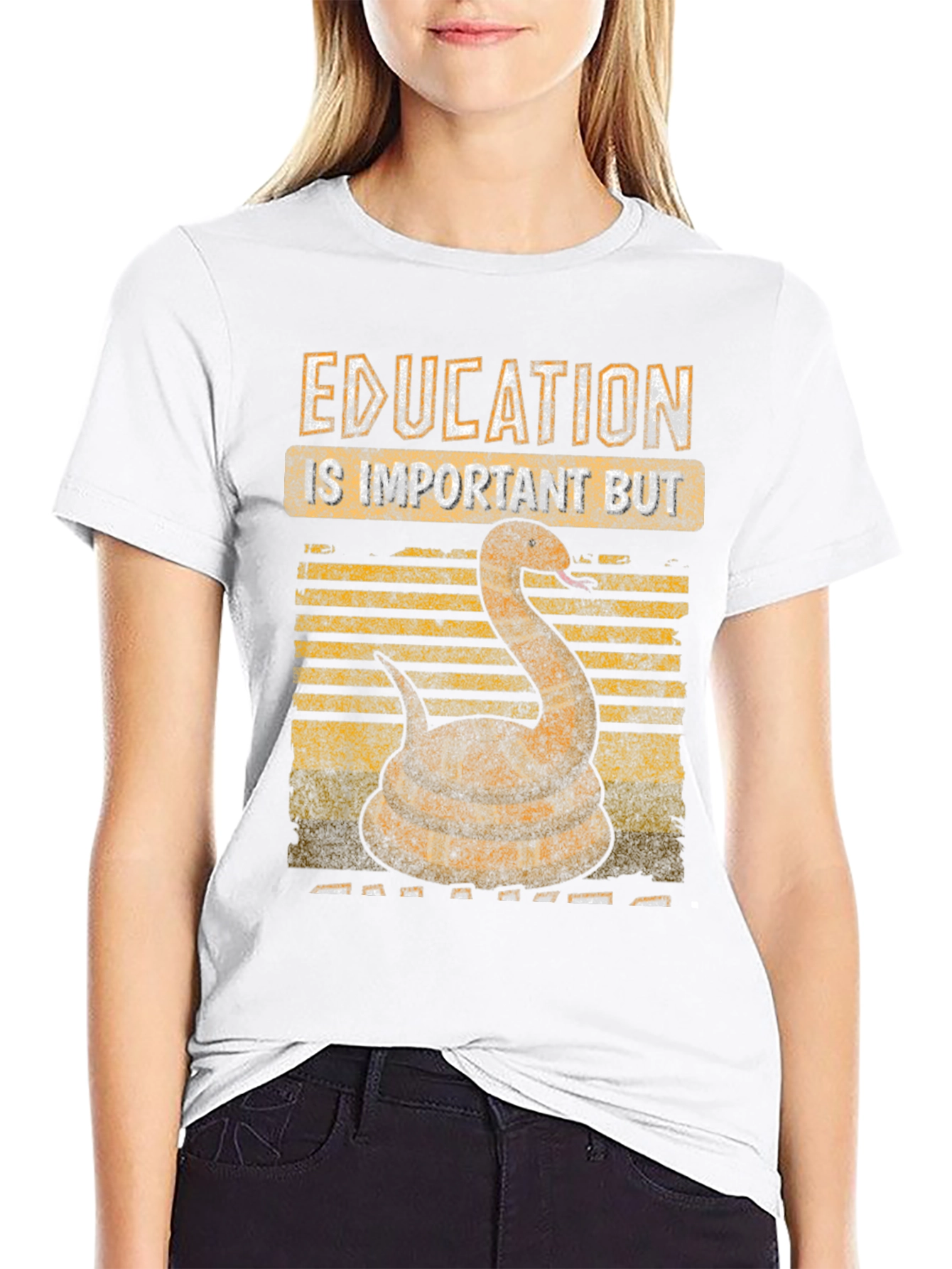 Education is Important But Snake T-Shirt