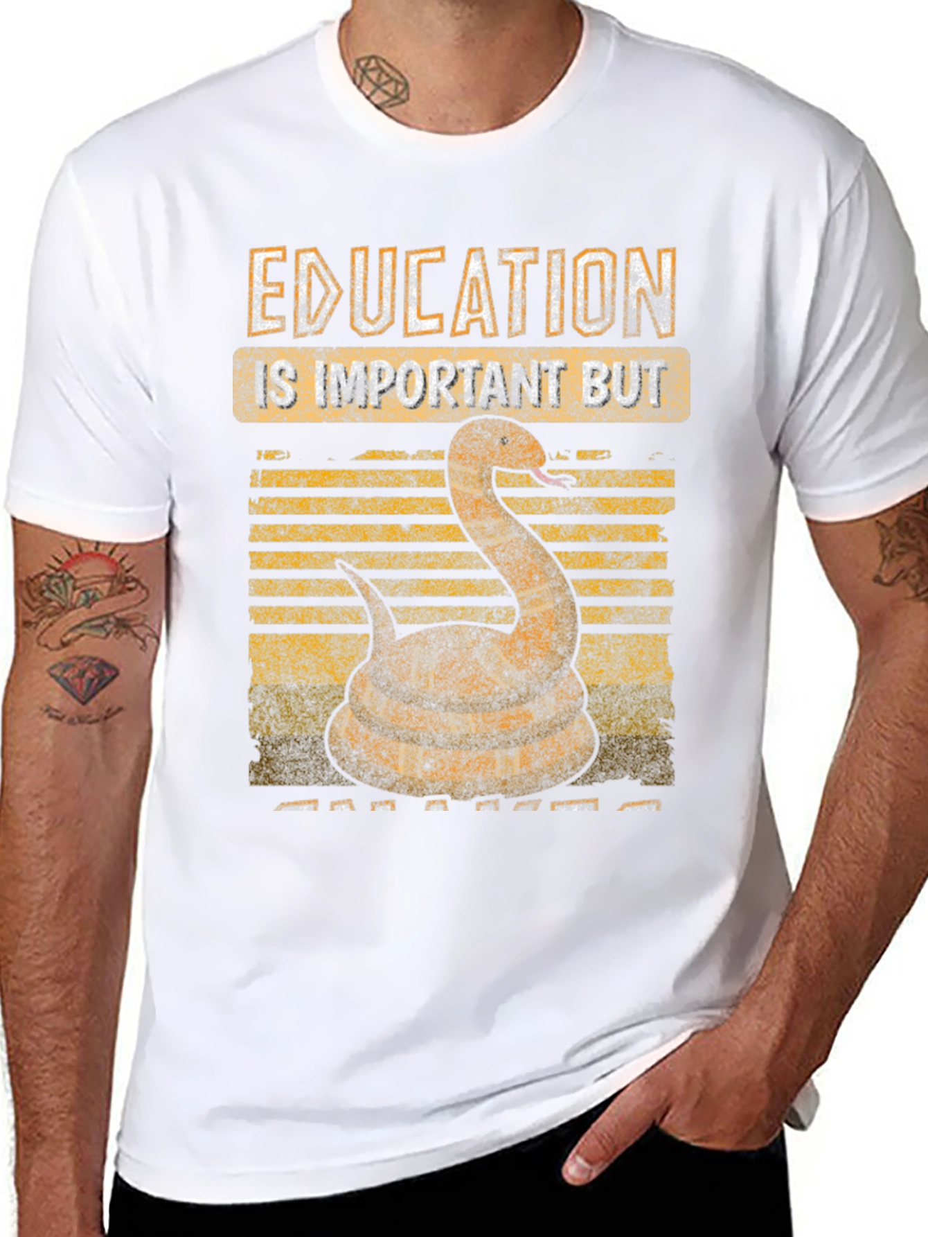 Education is Important But Snake T-Shirt