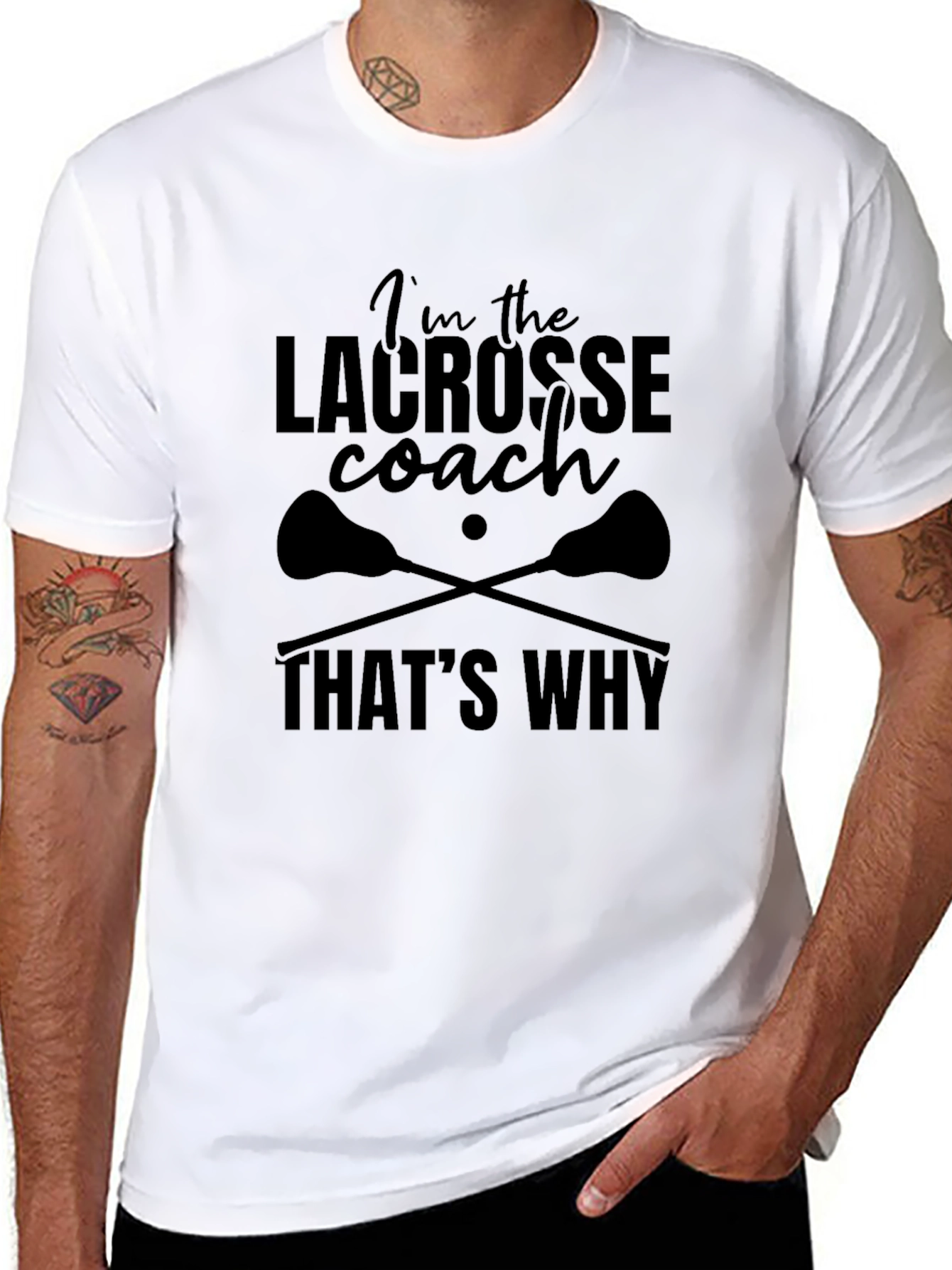 Lacrosse Coach T-Shirt - Black Graphic Tee