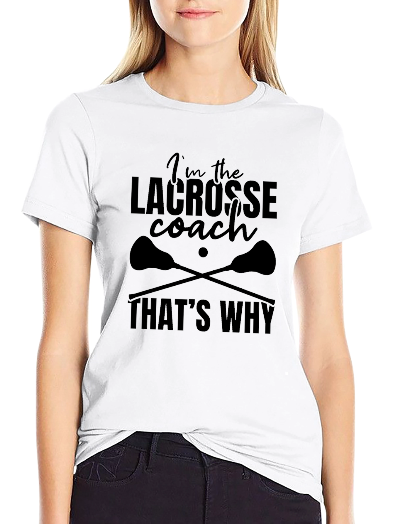 Lacrosse Coach T-Shirt - Black Graphic Tee