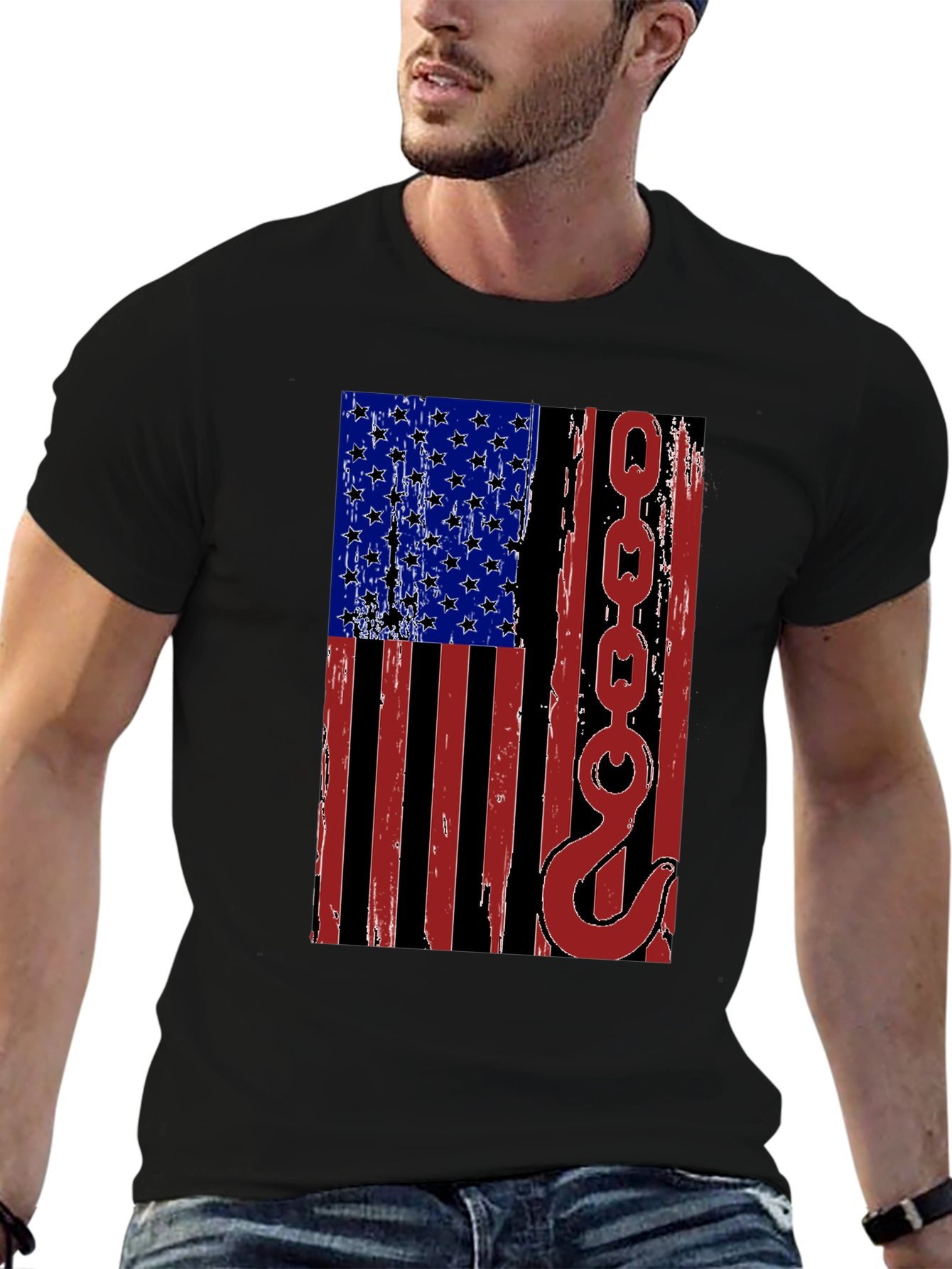 American Flag Tow Truck Operator T-Shirt