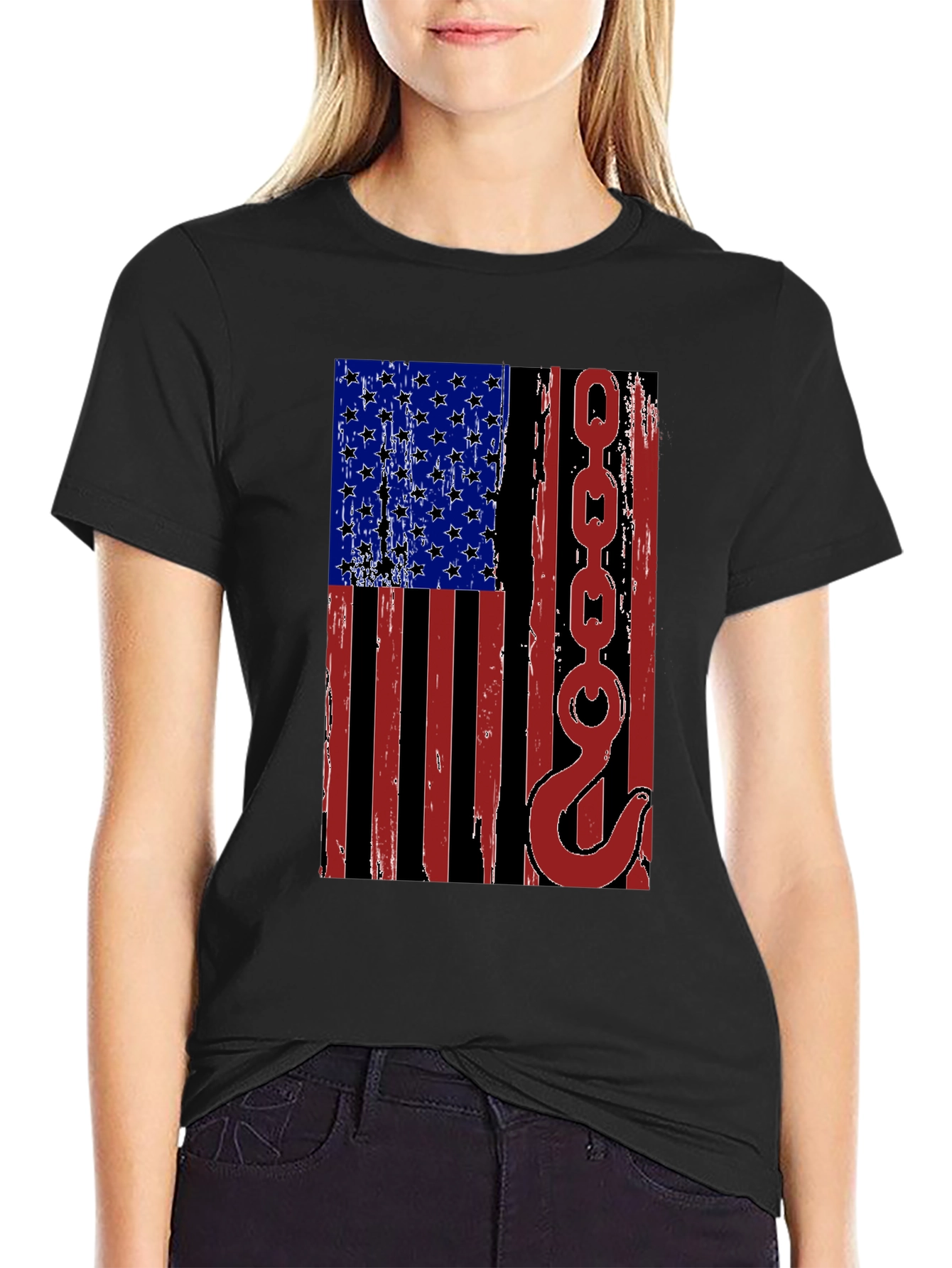 American Flag Tow Truck Operator T-Shirt