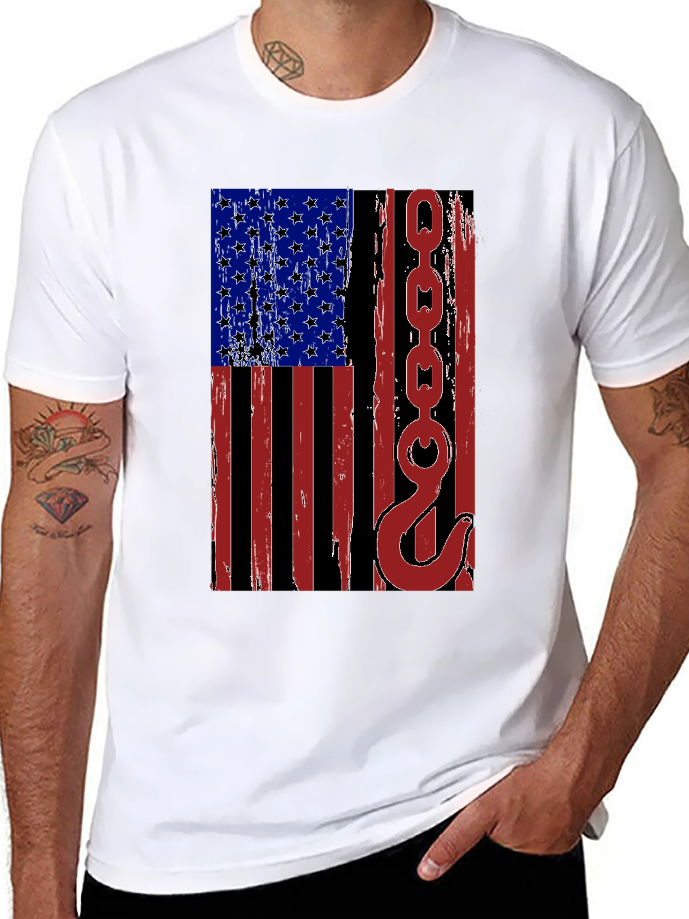 American Flag Tow Truck Operator T-Shirt