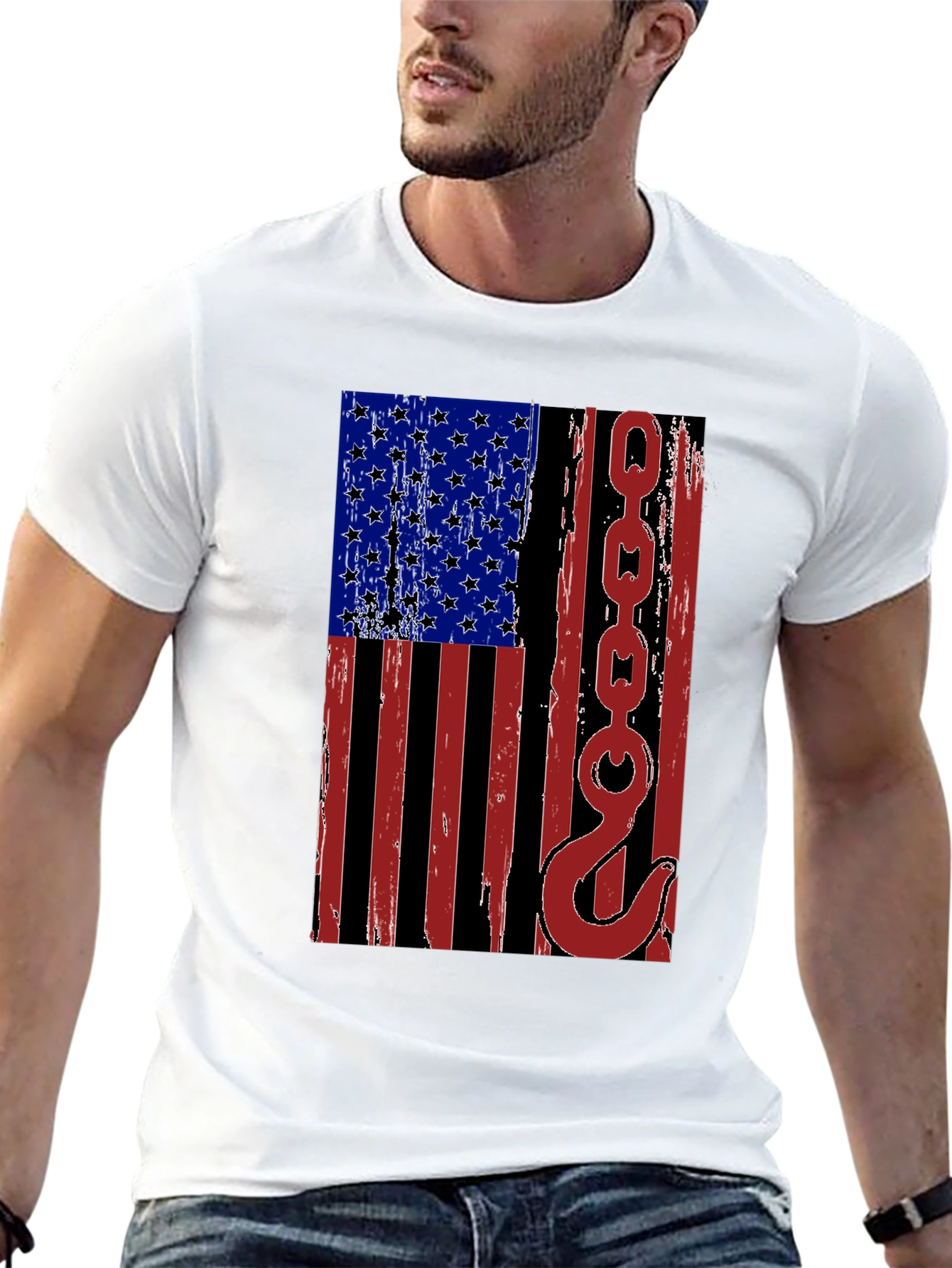 American Flag Tow Truck Operator T-Shirt