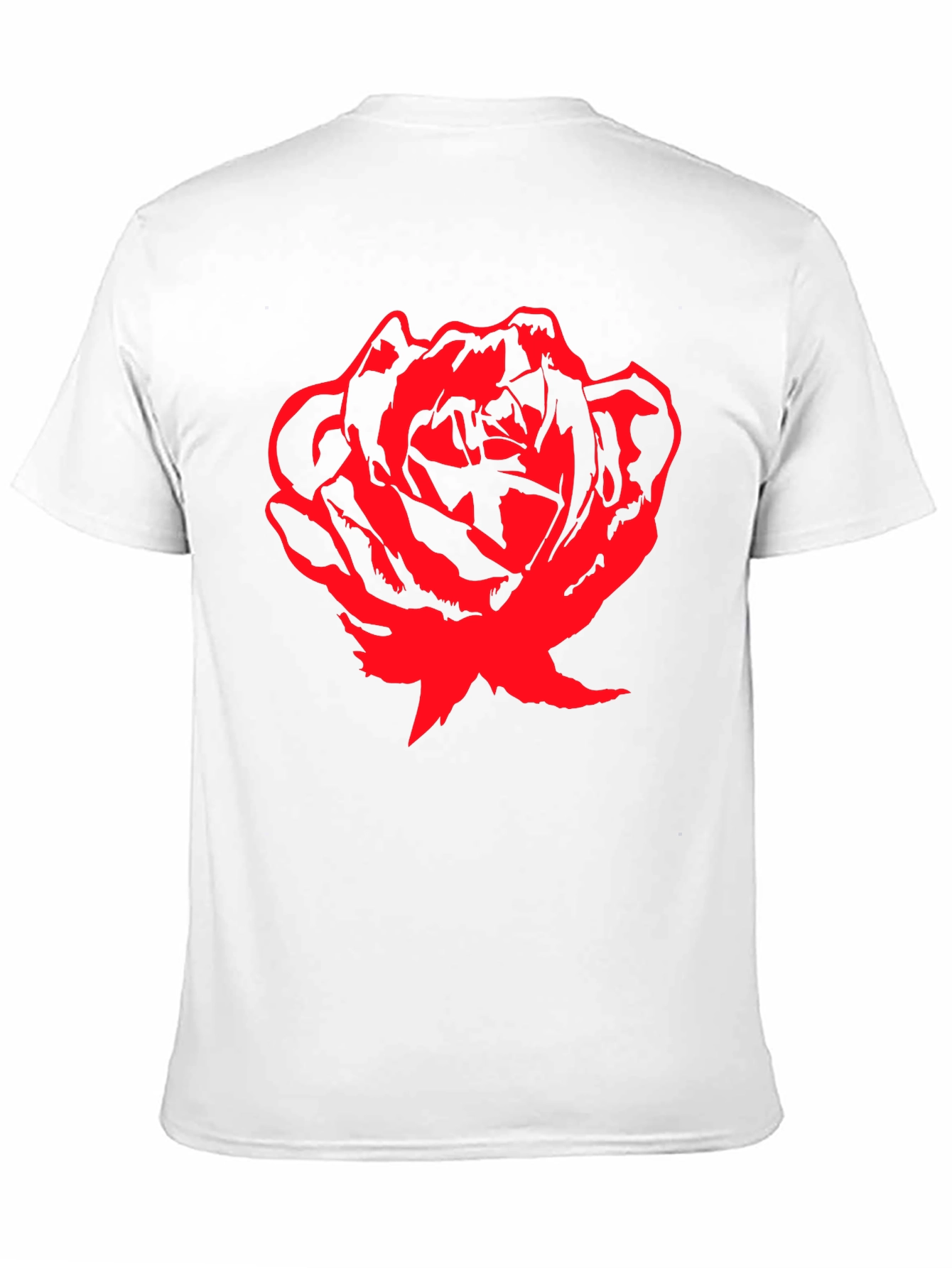 Bold Red Rose Graphic T-Shirt - Black Cotton Tee