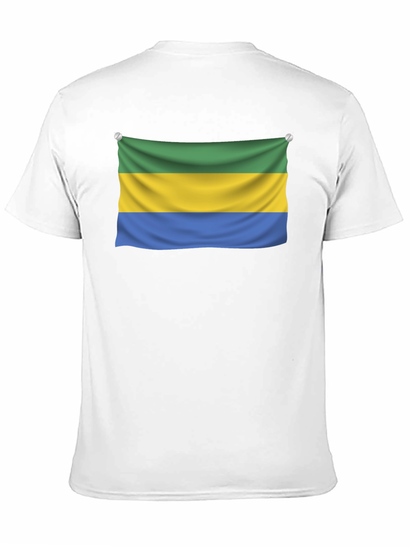 Gabon Flag T-Shirt - Black Crew Neck Tee